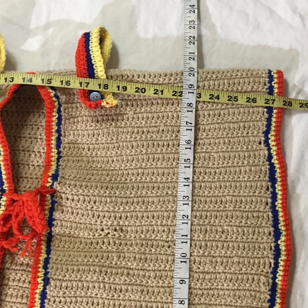 Handmade Kids Crochet Car Vest - Red and Blue